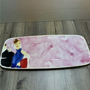 LENOX Kate Spade “Cocktails Anyone” Rectangular Tray Illustrated Collection NWOB